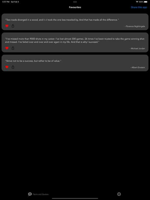 Facts and Quotes iPad screenshot 2
